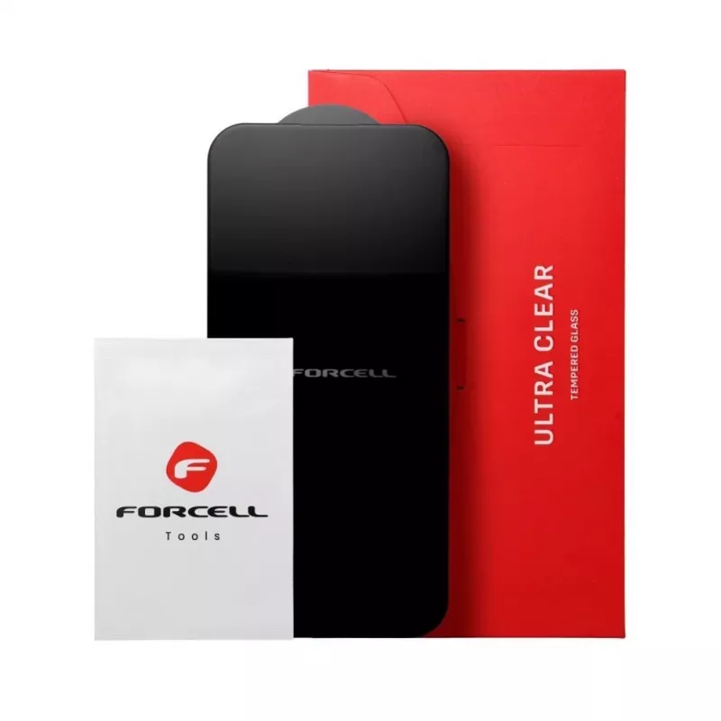Forcell Ultra Clear Glass Grūdintas Stiklas Ekrano Apsauga, skirta Xiaomi Redmi 14C, Juodas Rėmelis