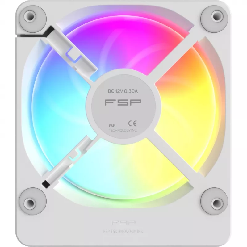 Fortron ZENFAN 120 White 120mm PWM ARGB ventiliatorius