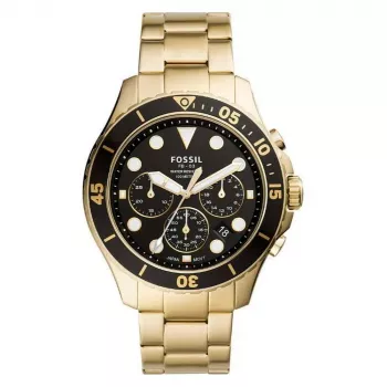 Fossil FS5727 Vyriškas Chronografo Kvarco Laikrodis 46mm Juodas Ciferblatas Juoda Oda