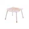FOX174318 Baltas stačiakampis kavos staliukas su apatine lentyna, lakuotas MDF, modernus svetainei