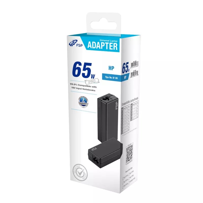 FSP PRO 65W Universal nešiojamojo kompiuterio adapteris – HP