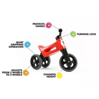 FUNNY WHEELS Rider Super Sport 2-in-1 balansinis dviratis / triratis, Orange