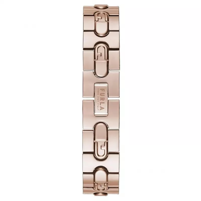 FURLA Arco Mini moteriškas kvarcinis laikrodis WW00004008L3 30mm sidabrinis baltas ciferblatas juodas odinis dirželis