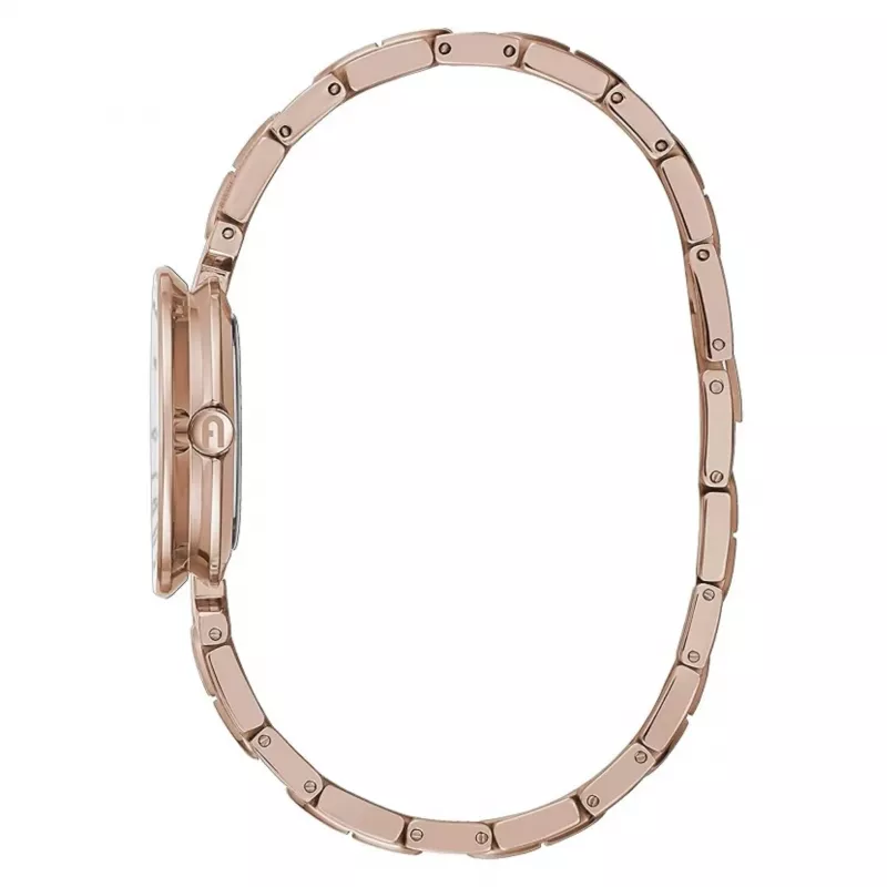 FURLA Arco Mini moteriškas kvarcinis laikrodis WW00004008L3 30mm sidabrinis baltas ciferblatas juodas odinis dirželis