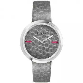 FURLA Giada moteriškas laikrodis R4251110501 34mm sidabrinis ciferblatas rožinis odinis dirželis