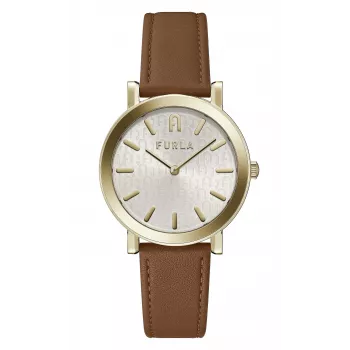 FURLA Giada Moteriškas rankinis laikrodis WW00003002L2 38mm sidabrinis ciferblatas mėlynas odinis dirželis