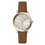 FURLA Giada moteriškas kvarcinis laikrodis WW00003002L2, 38 mm, pilkas ciferblatas, ruda odinė apyrankė