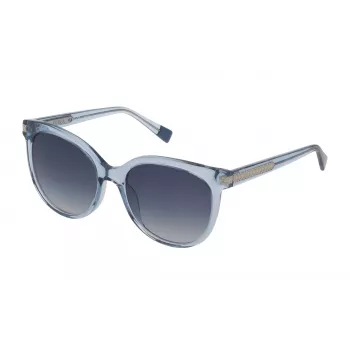 FURLA SFU337-5497DY Moteriški Akiniai Nuo Saulės Rudi Havana Acetato Rėmeliai Rudi Gradientiniai Lęšiai 54 mm