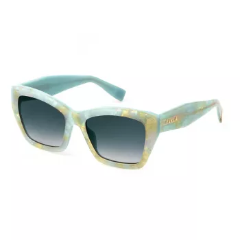 FURLA SFU778-5509E6 Moteriški Akiniai nuo Saulės - Rudi Acetato Rėmeliai su Rudais Gradientiniais Lęšiais - 55/18/140 mm