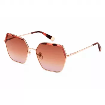 FURLA Moteriški Saulės Akiniai SFU599V58300K Drugelio Formos Havana Acetato Rėmelis Rudi Gradientiniai Lęšiai 58mm
