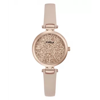 FURLA Moteriškas Laikrodis WW00018008L3 38mm Nerūdijančio Plieno Kvarcinis Analoginis Sidabrinis Ciferblatas Juodas Odinis Dirželis
