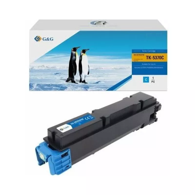 G&G 21000 suderinama tonerių kasetė, skirta Kyocera TK-5370C – Cyan, 21 000 puslapių