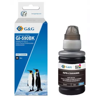 G&G Compatible Canon GI-590BK / 1603C001 rašalo papildymo buteliukas juodas (19386)