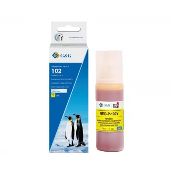 G&G suderinamas rašalo buteliukas geltonas Epson 102 / C13T03R440 (70 ml, dažinis) 20696