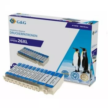 G&G suderinamų rašalo kasečių rinkinys Canon PGI-2600XL/CLI-2610XL – juoda, žydra, rausvai raudona, geltona (4 vnt.)