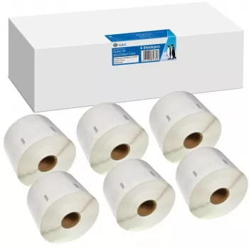 G&G Suderinamos Etikečių Ritinėliai 32x57mm Juoda Ant Baltos, 6 Ritinėliai x 1000 Etikečių, Skirta Dymo 11354/S0722540