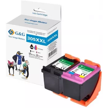 G&G GP-H305XXLBKCMY-2P Suderinamos HP 305XL Didelės Talpos Rašalo Kasetės 2 vnt. (Juoda & Spalvota)