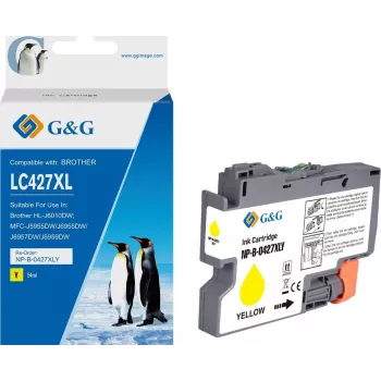 G&G kasečių kasetė, suderinama su Brother 427XL LC-427XLY geltona