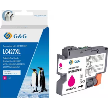 G&G suderinama rašalinė kasetė Brother 427XL LC-427XLM raudona (magenta)