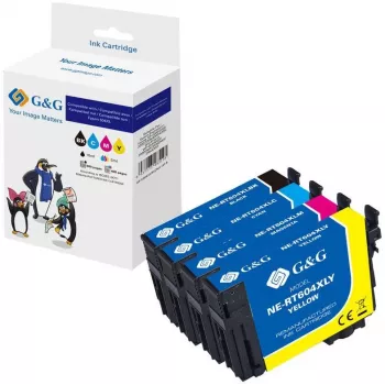 G&G Multipack rašalinės kasetės, suderinamos su Epson 604XL (4 x XL, juoda/cyan/magenta/geltona, 20547)