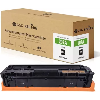 G&G Reborn Tonerio Kasetė, Suderinama su HP 207A / W2210A - Juoda, Standartinė Išeiga, 1 350 Puslapių