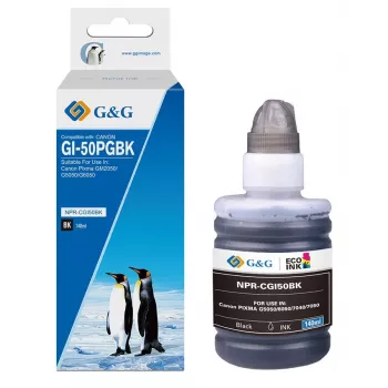 G&G rašalo papildymo buteliukas Canon GI-50 PGBK juodas pigmentinis rašalas 140ml (19382)