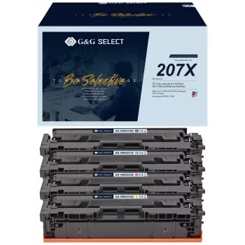 G&G Select XL Toner 4-Pack, skirtas HP 207X (juoda, žydra, rausvai raudona, geltona) - suderinamas didelės išeigos