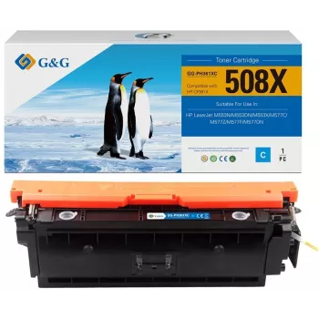 G&G XL suderinama kasetė HP CF361X/508X – Cyan (didelės talpos, 9500 puslapių)