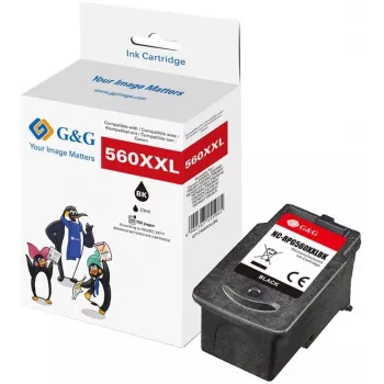 G&G XXL rašalo kasetė, suderinama su Canon PG-560XL (juoda, didelės talpos)