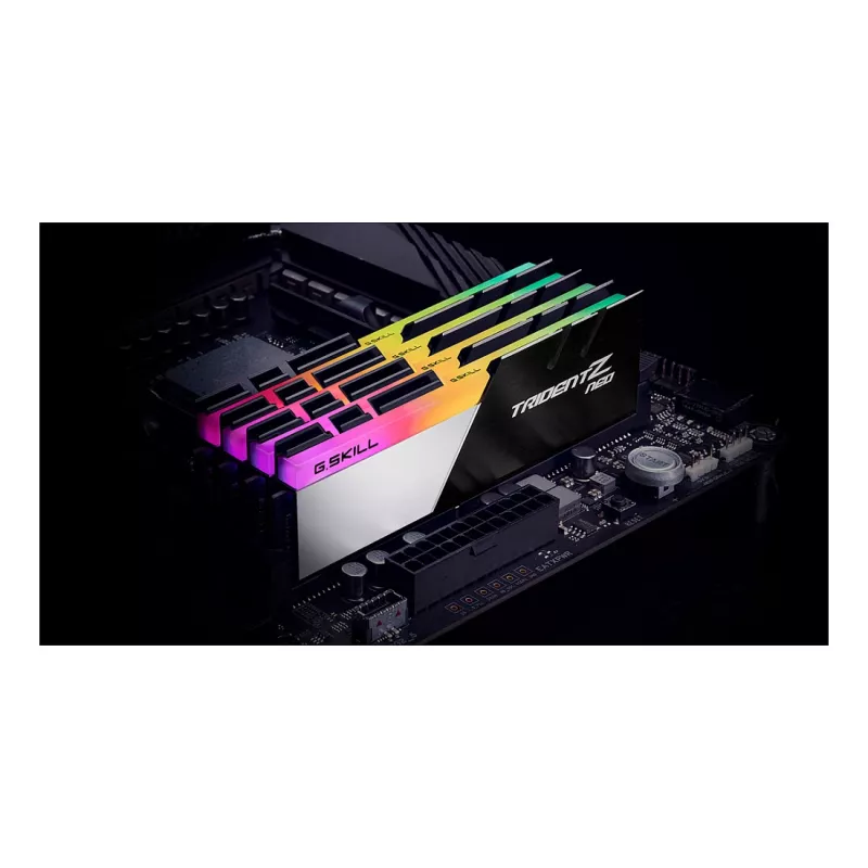 G.Skill Trident Z Neo 128GB (4x32GB) DDR4 3600MHz CL18 atminties rinkinys – juoda/sidabrinė RGB