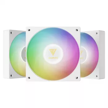 GAMDIAS NOTUS M1-1203 ARGB 120mm PWM korpuso ventiliatorių rinkinys, 3 vnt., adresuojamas RGB, hidraulinis guolis, 800-1600 RPM, 67.5 CFM, su valdikliu