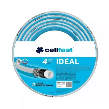 Sodo žarna Cellfast IDEAL (10-262) – 20 m, 1/2 colio, 3 sluoksnių PVC, skaidri žalia su geltona juostele