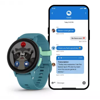 Garmin Bounce 2 GPS Wi-Fi LTE vaikiškas laikrodis turkio spalvos
