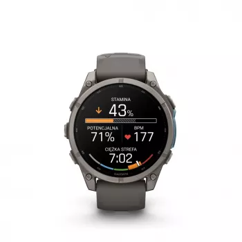 Garmin Fenix 9 – 47mm Titanium su Pebble Grey silikoniniu dirželiu