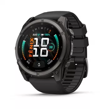 Garmin fenix 9 - 51 mm, Carbon Grey DLC titano korpusas su juoda silikono apyranke 010-04763-11