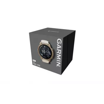 Garmin Fenix 9 Pro – inReach, 43 mm Autumn Gold titano laikrodis su Cream/French Grey silikoniniu dirželiu