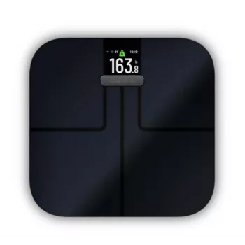 Garmin Index S2 išmaniosios svarstyklės juodos spalvos su Wi-Fi, kūno sudėties analize, 16 vartotojų profilių