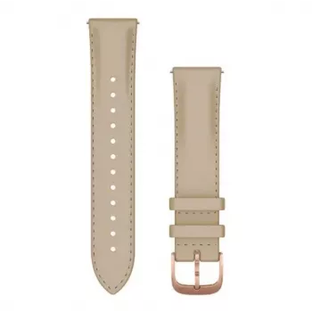 Garmin Quick Release dirželis (20 mm) šviesaus smėlio spalvos itališka oda su 18K rožinio aukso PVD apkaustais