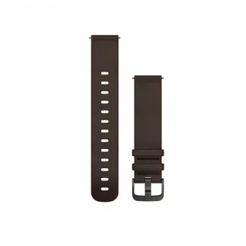 Garmin Quick Release Bands (20 mm) tamsiai rudos odos dirželis su sidabrine sagtimi