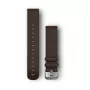 Garmin Quick Release Bands (20 mm) tamsiai rudos odos dirželis su sidabrine sagtimi