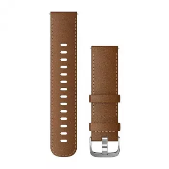 Garmin Quick Release 22 mm apyrankė iš rudos itališkos odos, sidabriniai priedai