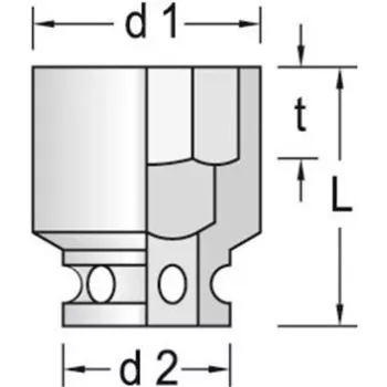 GEDORE 3/4 inch 30 mm šešiabriaunis smūginis lizdas, DIN 3129 6282550