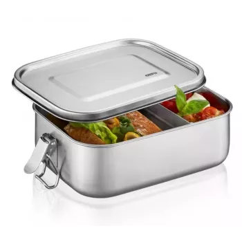 GEFU ENDURE Small Lunch Box 0,7 l nerūdijančio plieno su žaliu silikoniniu tarpeliu