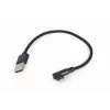 GEMBIRD kampuotas pintas USB-A į 8 kontaktų Lightning kabelis 0.2 m juodas