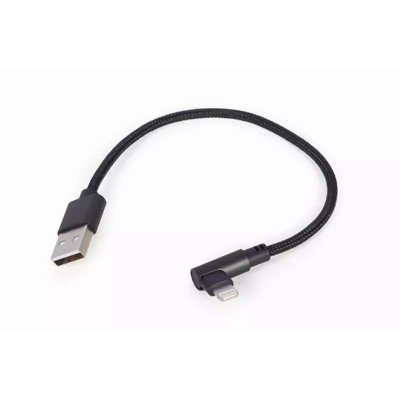 GEMBIRD kampuotas pintas USB-A į 8 kontaktų Lightning kabelis 0.2 m juodas