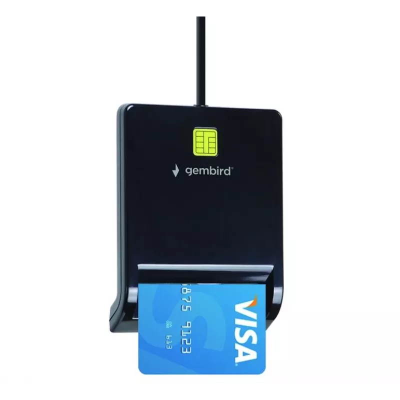 Gembird FD2-SCR Universal USB Smart Card Reader, juodos spalvos