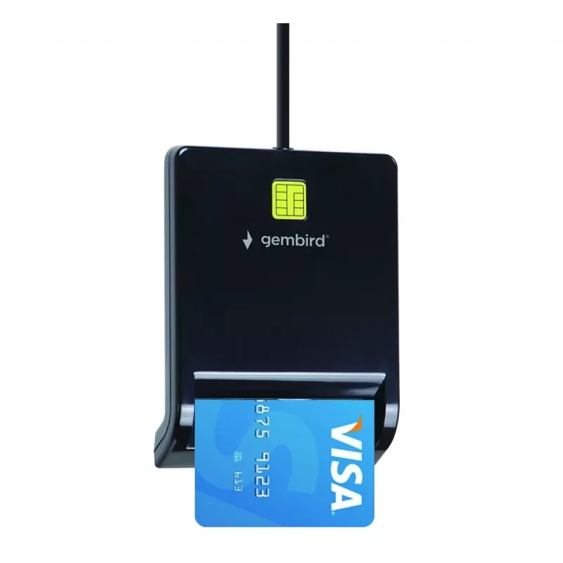 Gembird FD2-SCR Universal USB Smart Card Reader, juodos spalvos