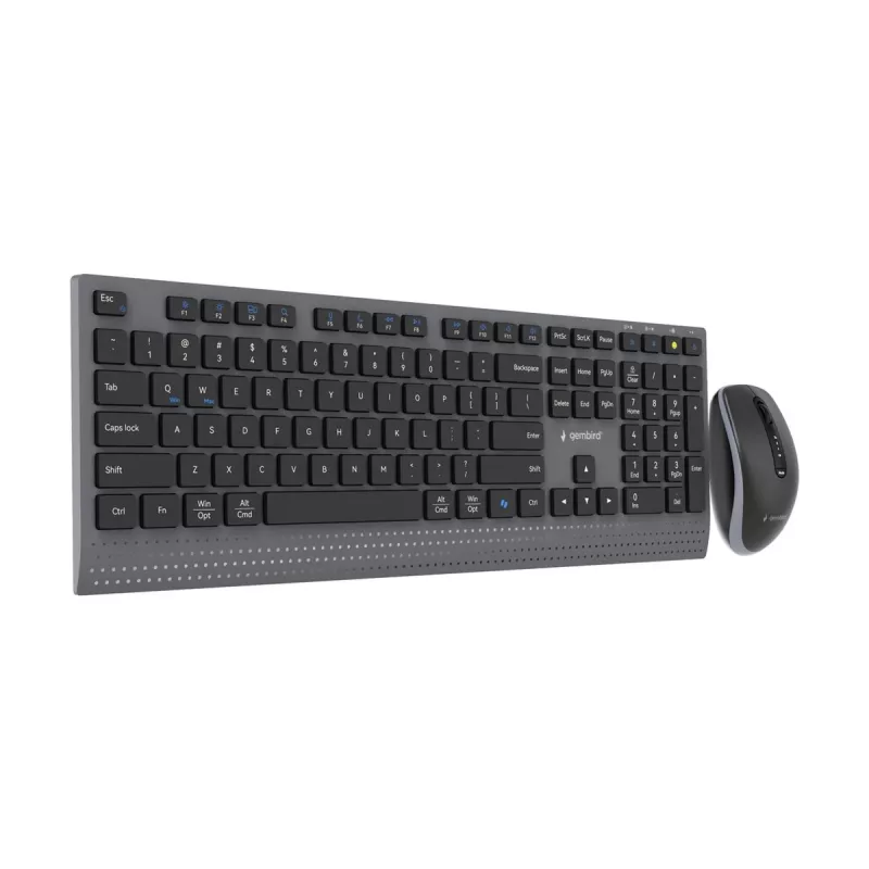 Gembird KBS-WPS-02 belaidis dviejų režimų kompiuterio rinkinys, 2.4GHz + Bluetooth, US išdėstymas (klaviatūra ir pelė)