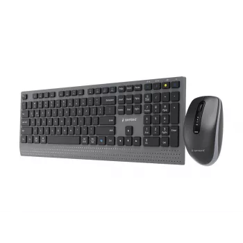 Gembird KBS-WPS-02 belaidis dviejų režimų kompiuterio rinkinys, 2.4GHz + Bluetooth, US išdėstymas (klaviatūra ir pelė)