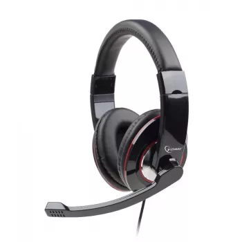 Gembird MHS-001 Stereo Headset with Volume Control, Wired Over-Ear, Black